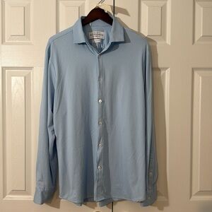 Mizzen+Main Trim Fit Spinnaker Performance Blue Gingham Dress Shirt Men’s Sz XL